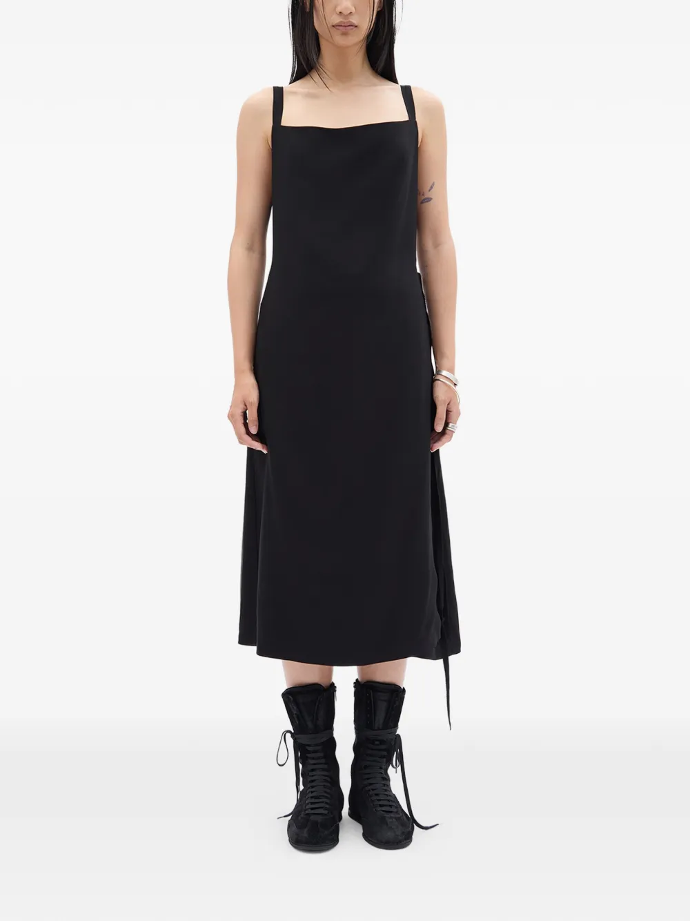  Ann Demeulemeester Desi Square-neck Midi Dress - Black 