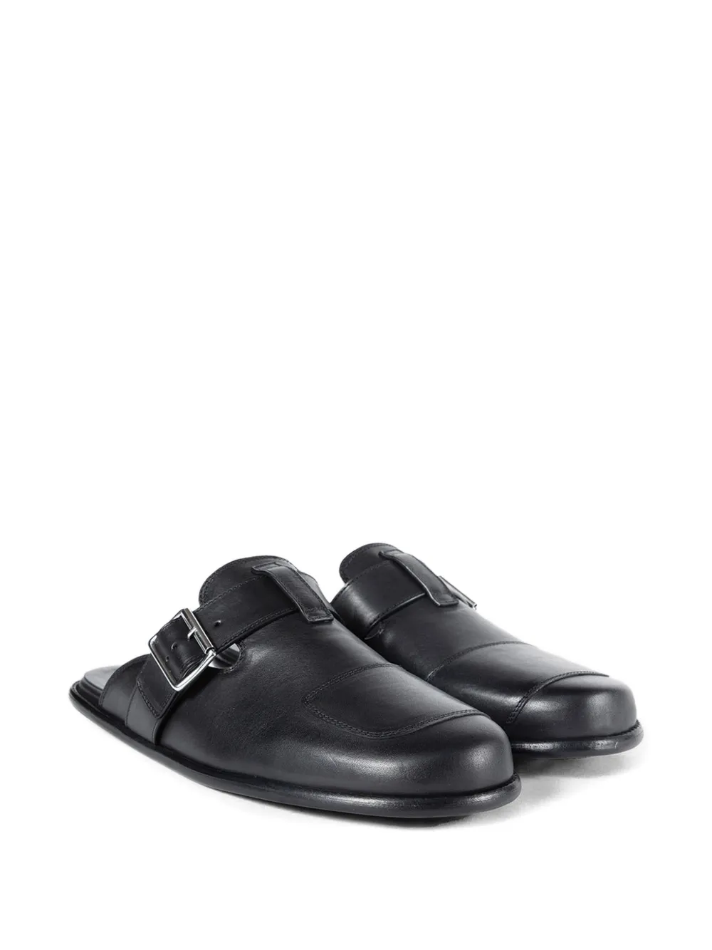 Ann Demeulemeester buckle leather sandals Zwart
