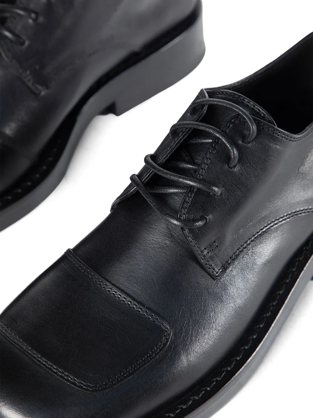 Ann Demeulemeester Alert leren derby veterschoenen Zwart