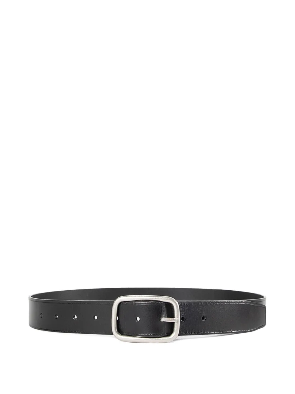 Ann Demeulemeester Oval Bold Oily Skin Buckle Belt In Black