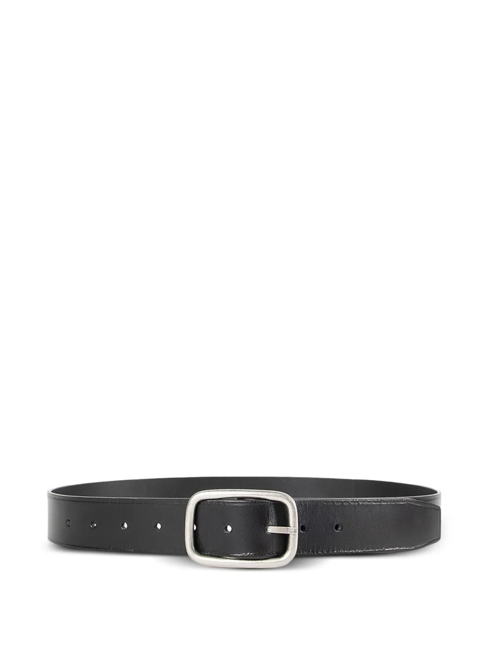 Ann Demeulemeester Oval Bold oily skin buckle belt - Nero