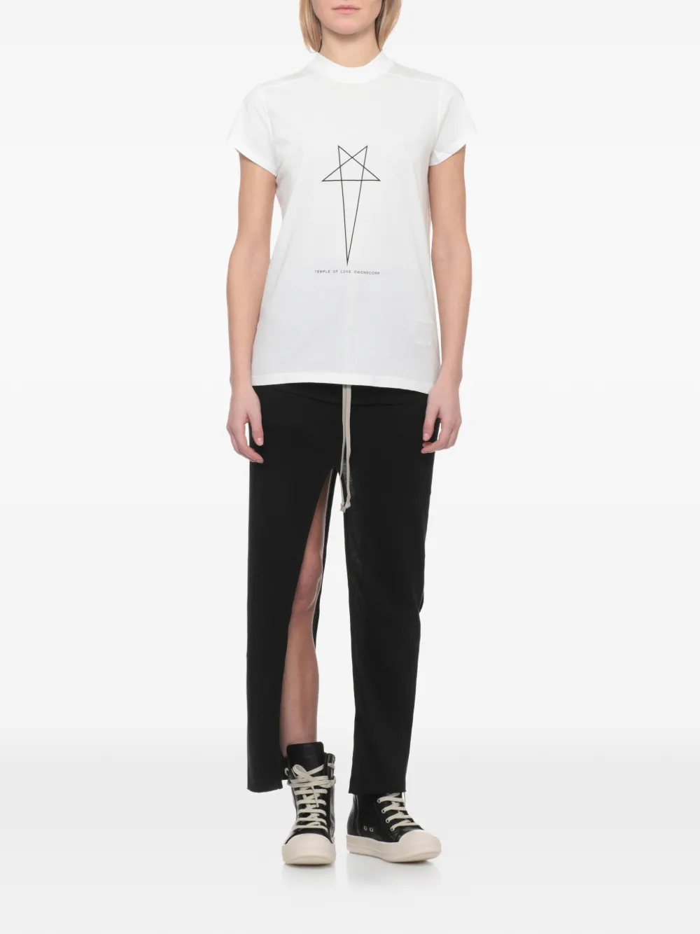 Rick Owens DRKSHDW Level T-shirt met korte mouwen en print Wit