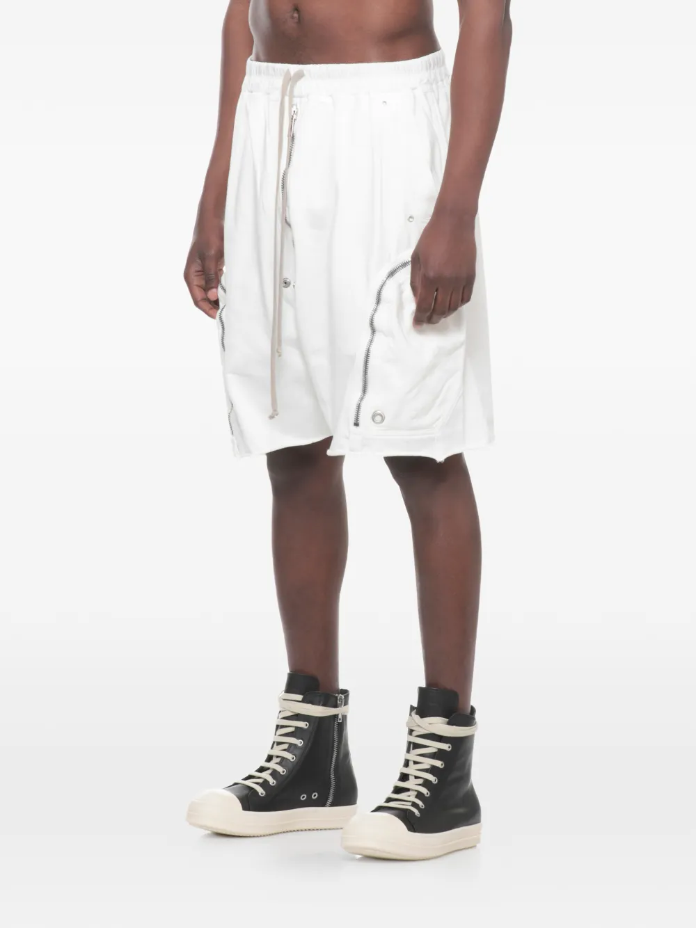  Rick Owens Drkshdw Drawstring Zip Shorts - White 