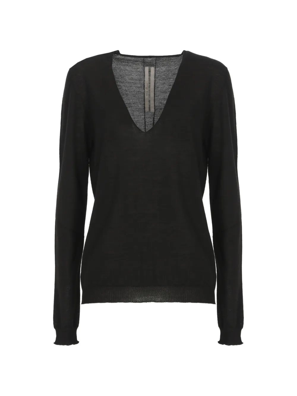 Rick Owens Temple V-neck long-sleeve sweater - Nero