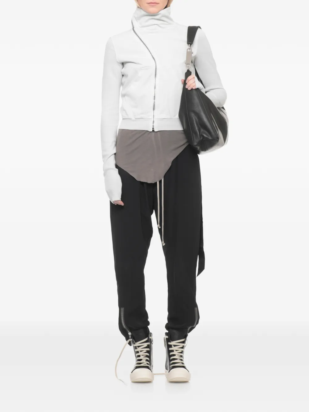  Rick Owens Temple Basic Rib Tank Raw-hem Top - Grey 
