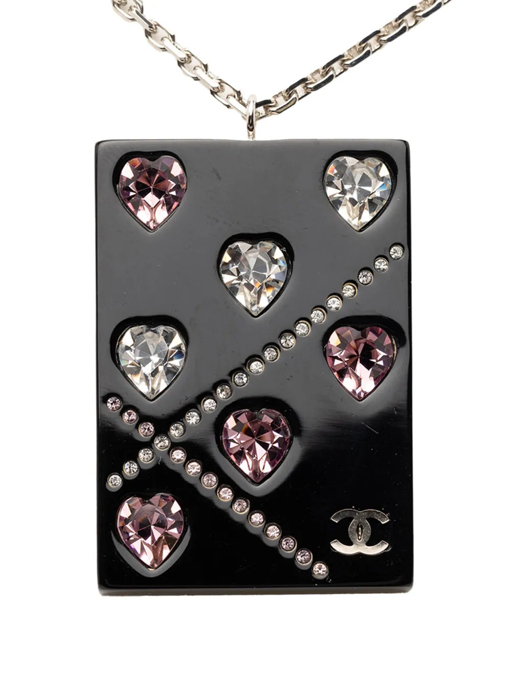 CHANEL Pre-Owned Collana con pendente in resina con strass 2004 - Nero