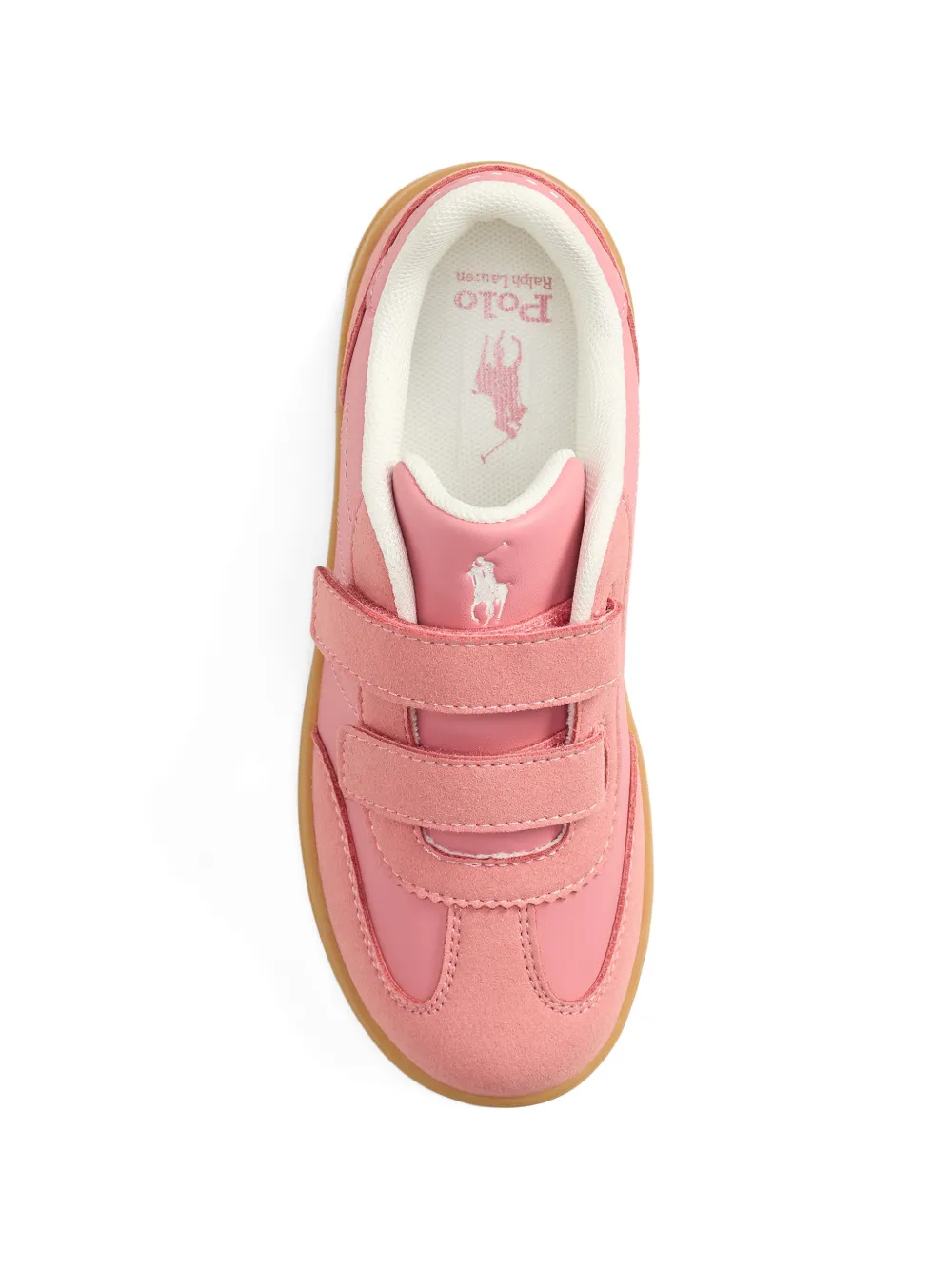 POLO RALPH LAUREN KIDS Sneakers met klittenband en logoprint Roze