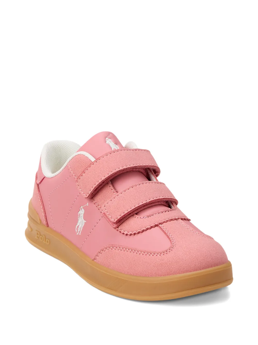 POLO RALPH LAUREN KIDS Sneakers met klittenband en logoprint Roze