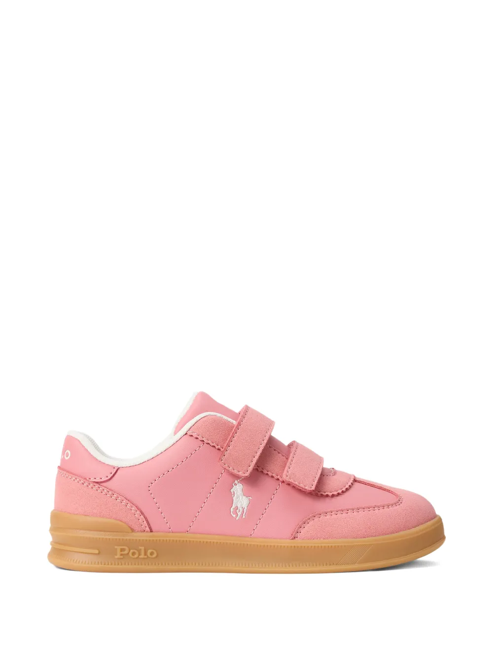 POLO RALPH LAUREN KIDS Sneakers met klittenband en logoprint Roze