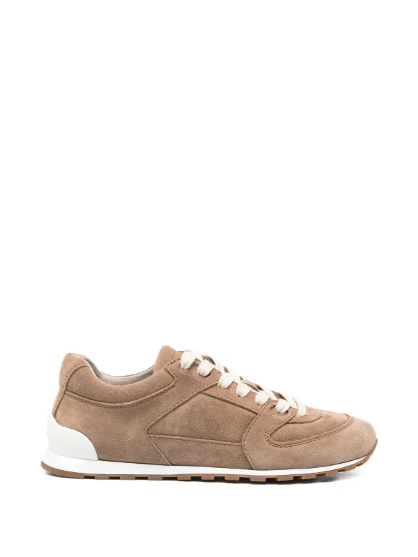 Brunello Cucinelli Suede Panelled Trainers in Brown