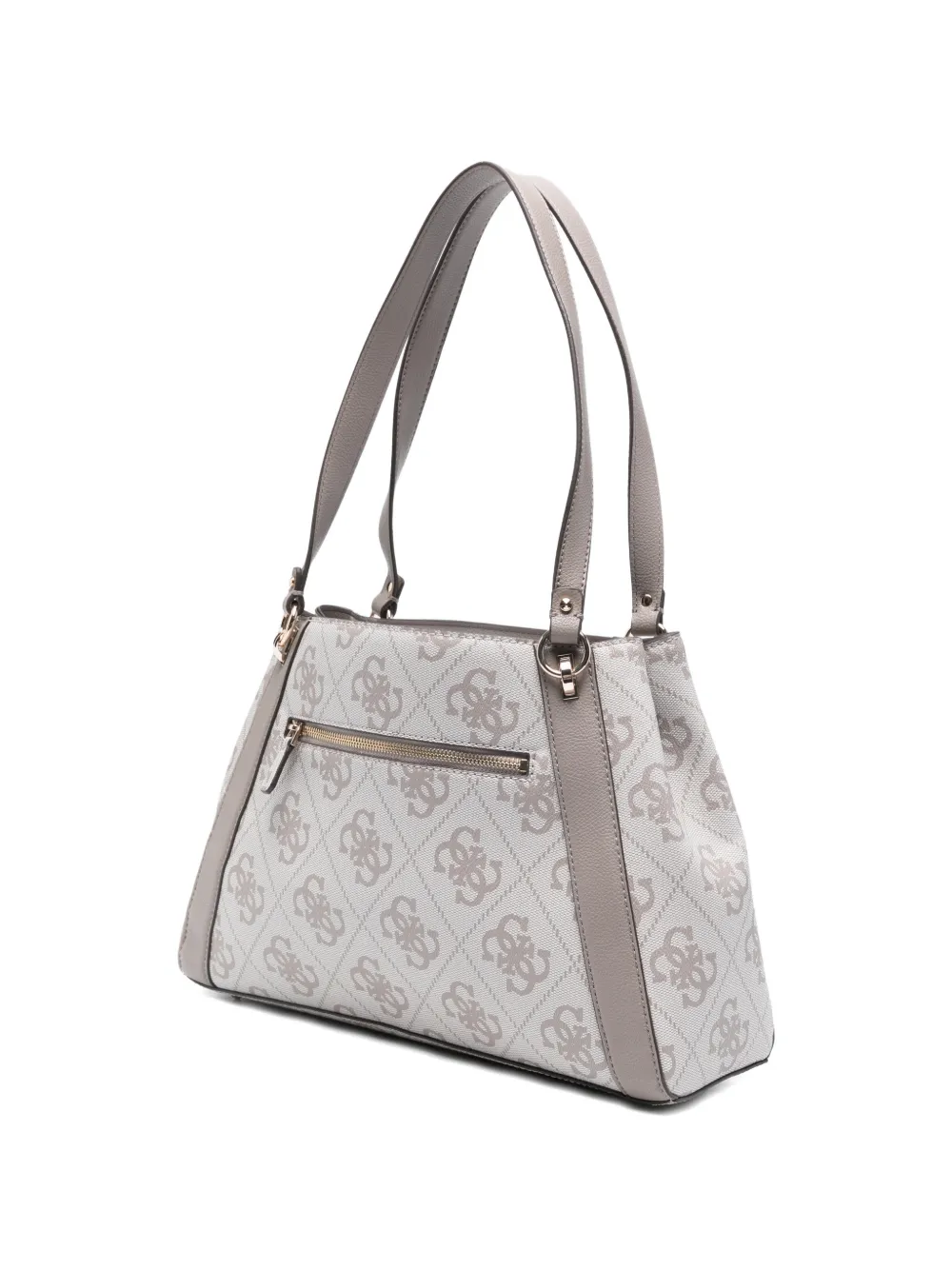 GUESS USA Karnilla leren shopper met monogramprint Grijs