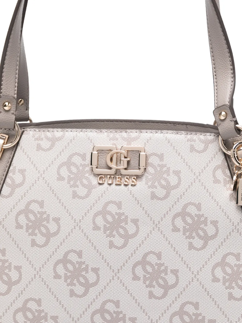 GUESS USA Karnilla leren shopper met monogramprint Grijs