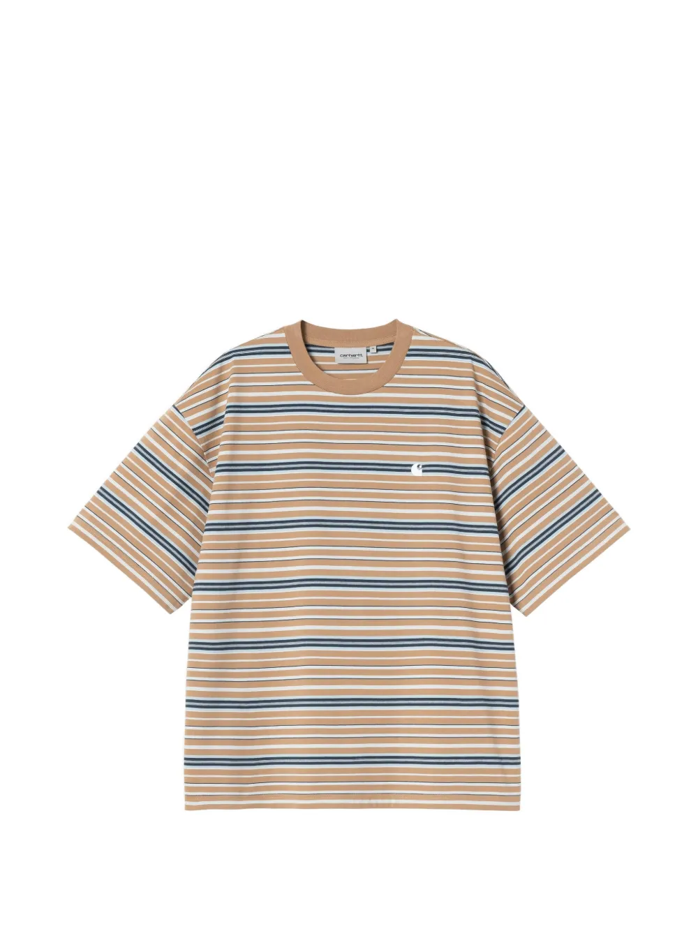 Carhartt WIP T-shirt met gestreept logo Beige