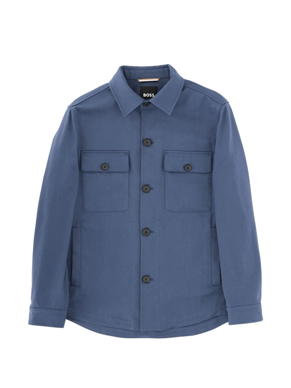 BOSS chest-pockets shirt jacket - Blu