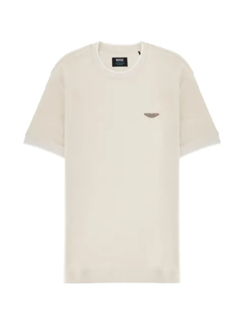 BOSS x Aston Martin crewneck wool-cotton jacquard T-shirt