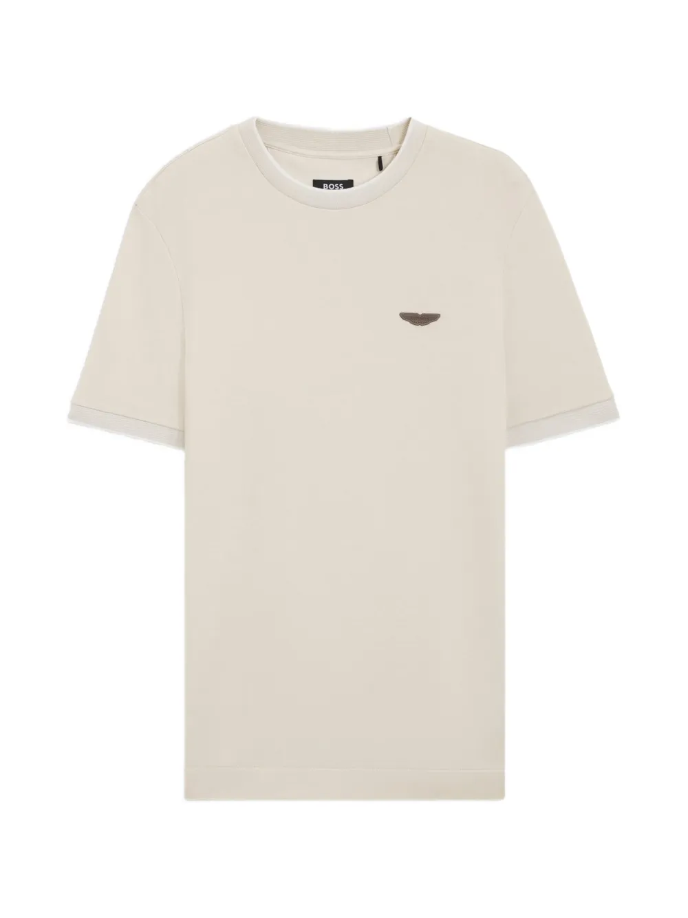 BOSS x Aston Martin T-shirt met ronde hals van wol-katoenen jacquard Beige
