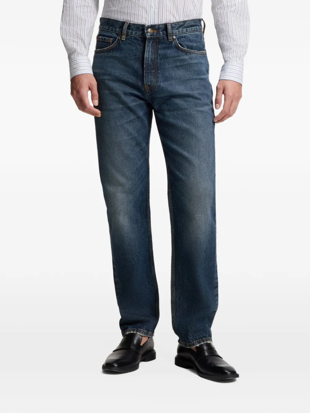 HUGO Jeans met riemlussen en zak Blauw