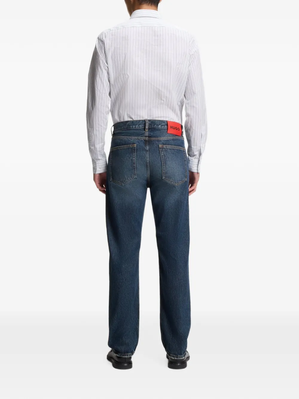 HUGO Jeans met riemlussen en zak Blauw