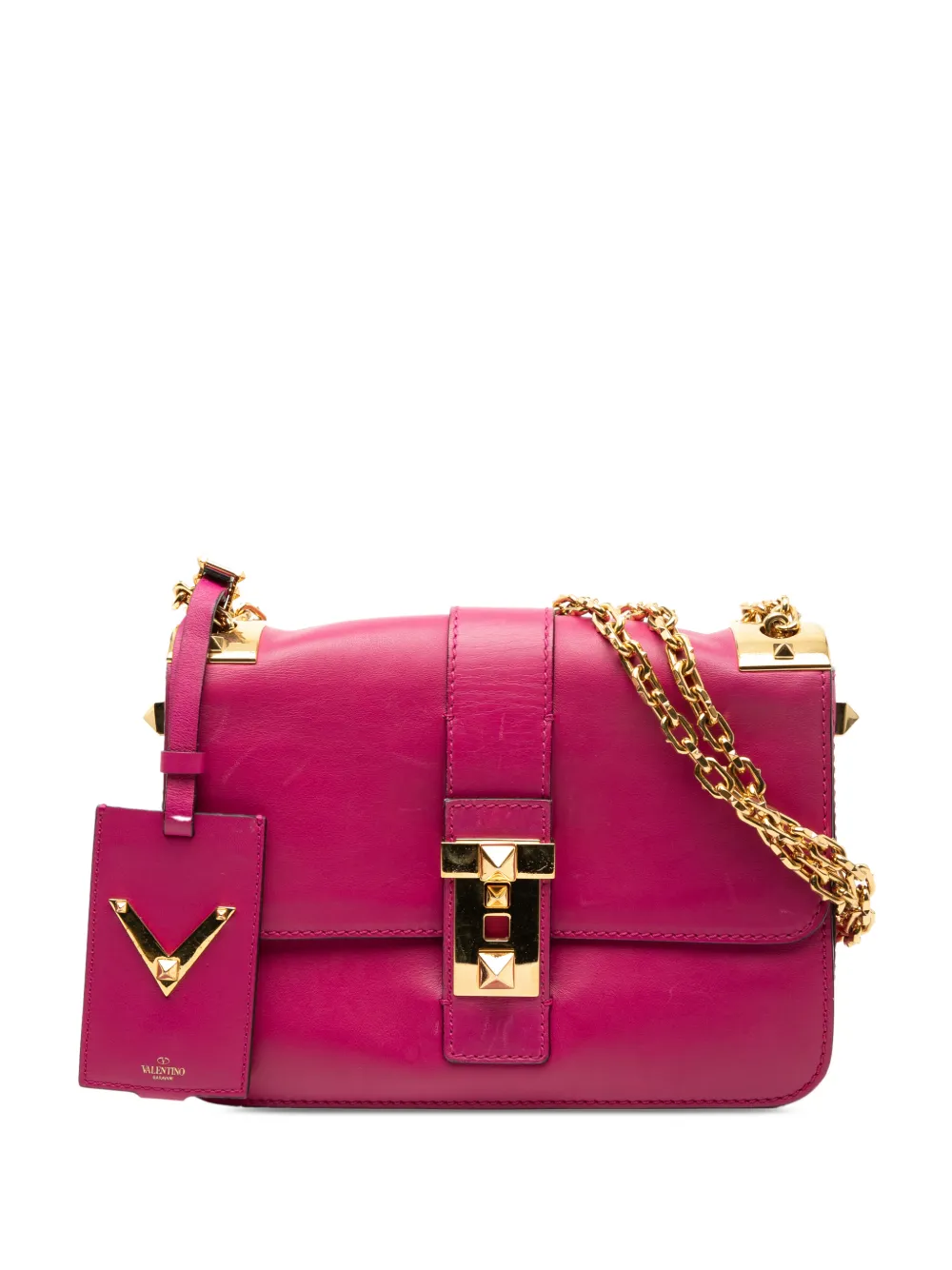 Valentino Garavani Pre-Owned 2010-2026 Leather B Rockstud shoulder bag - Rosa