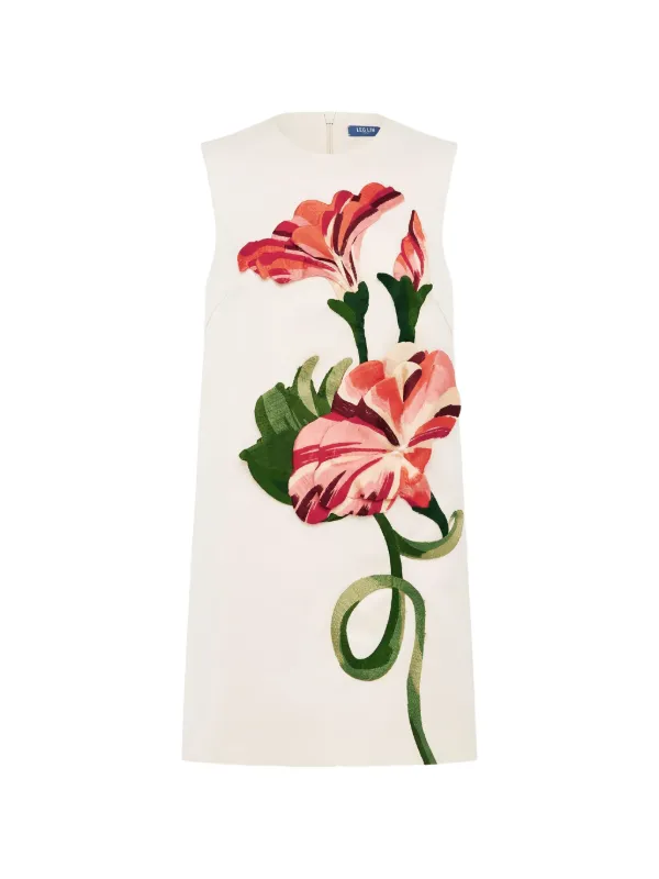 leo lin white floral dress Caitlin Mini Dress