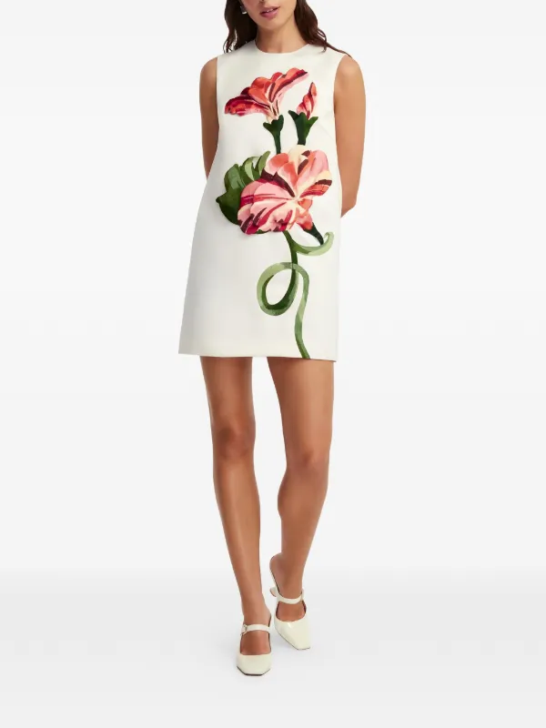 leo lin white mini dress LEO LIN The Fields Embroidered Bustier Mini Dress White/Floral Size 14