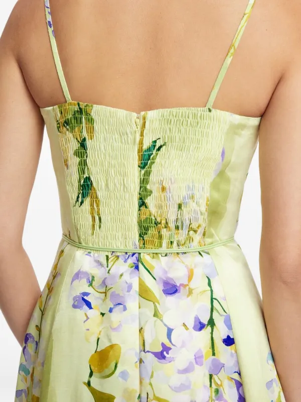 Leo Lin Mariela Floral Midi Dress | Green | FARFETCH