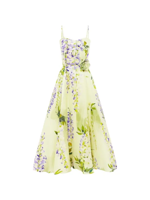 Leo Lin Mariela Midikleid mit Blumen