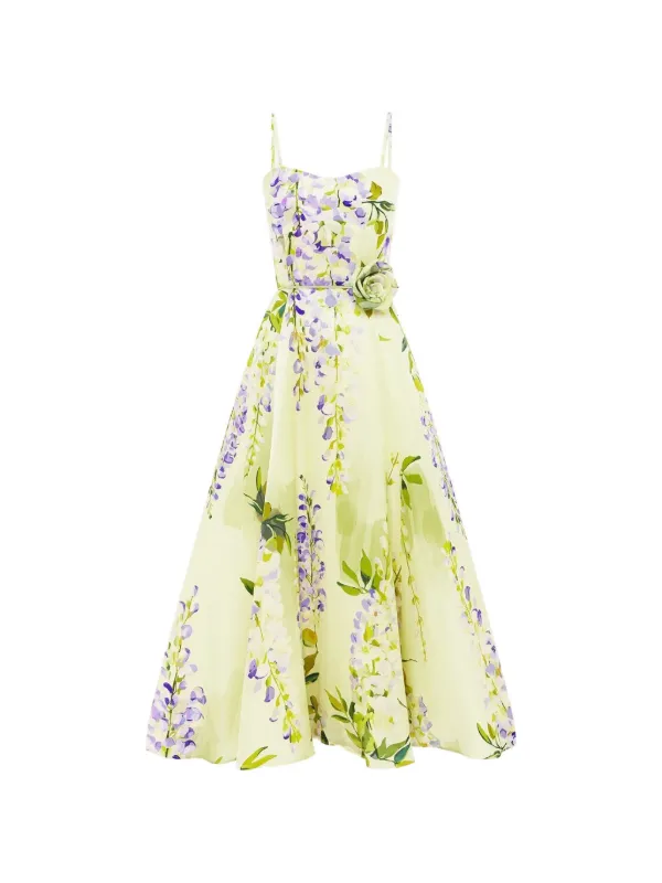 sage green print dress Princessa Maxi Dress main image 0