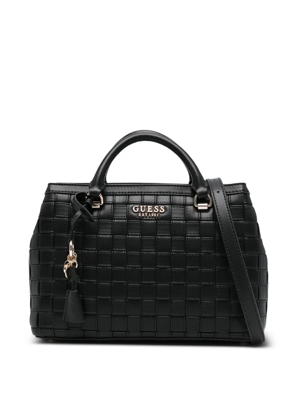 GUESS USA Sandy tassel grid tote bag - Nero