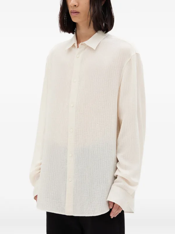 Ann Demeulemeester アシンメトリー コットンシャツ サイズ34 Ann Demeulemeester Andre Shirt | Neutrals | FARFETCH SG