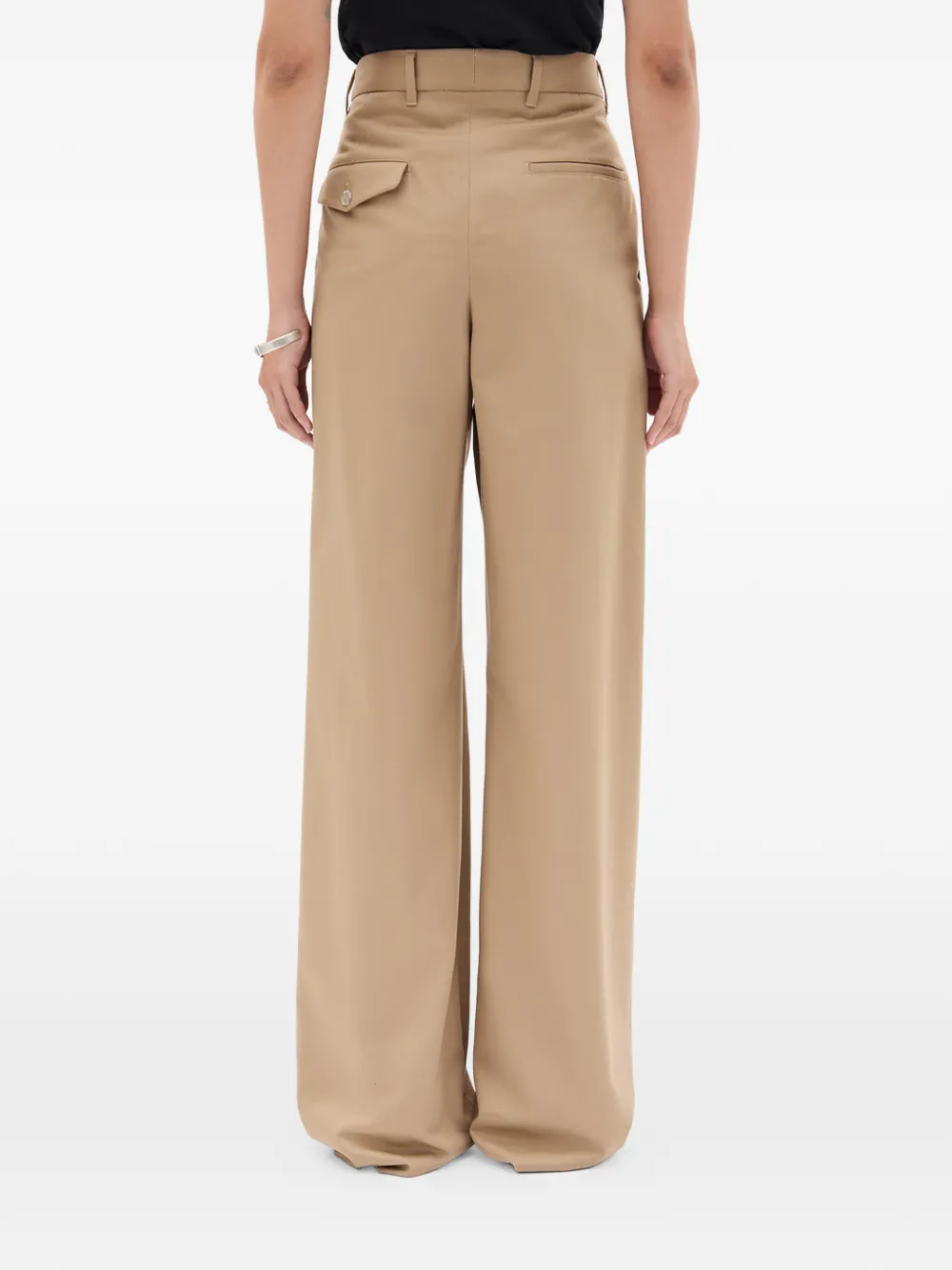 Ann Demeulemeester Plooibroek met wijde pijpen Beige