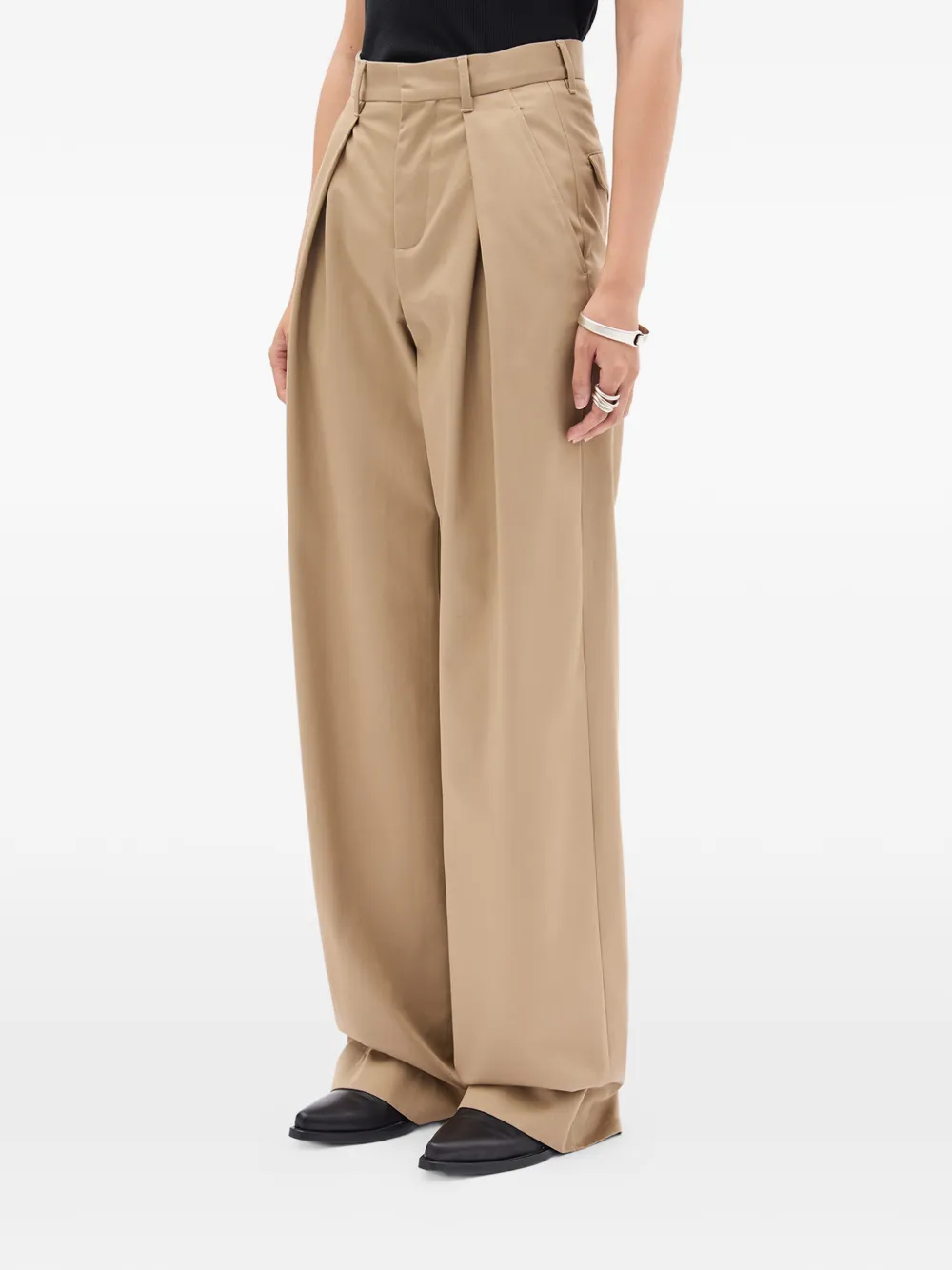  Ann Demeulemeester Pleated Wide-leg Trousers - Neutrals 