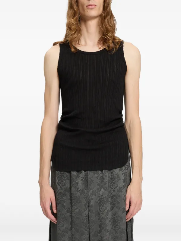 Ann Demeulemeester Boris Wrinkled Tank Top in Black