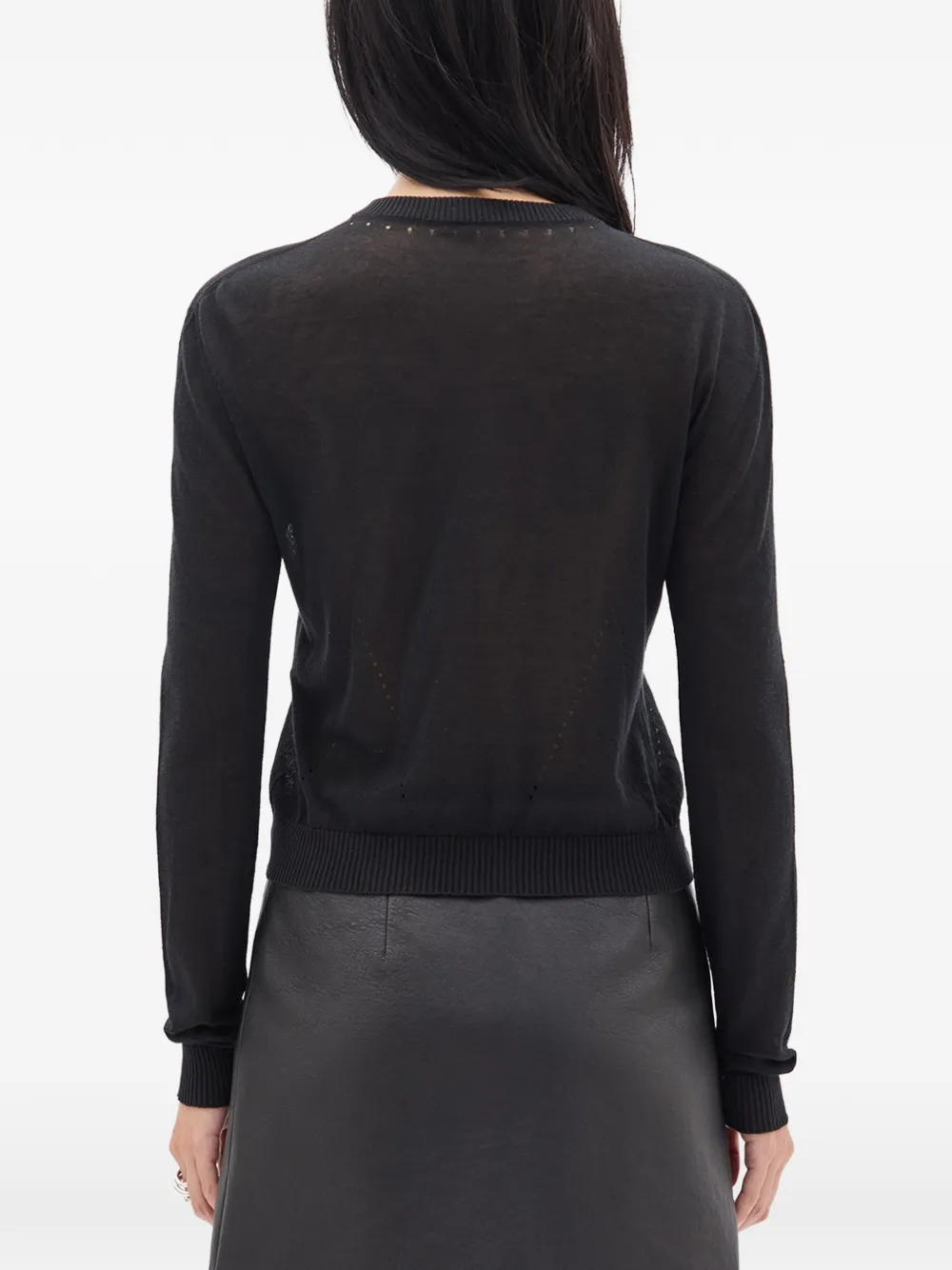 Ann Demeulemeester Knitted Cardigan in Black, view 4