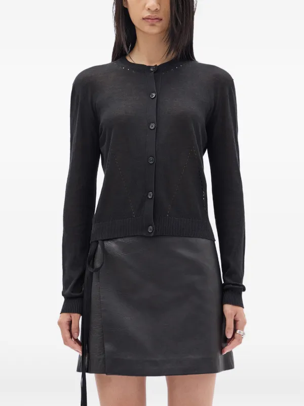 Ann Demeulemeester Knitted Cardigan in Black