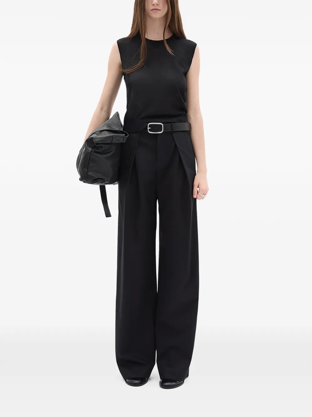  Ann Demeulemeester Round-neck Knit Vest - Black 