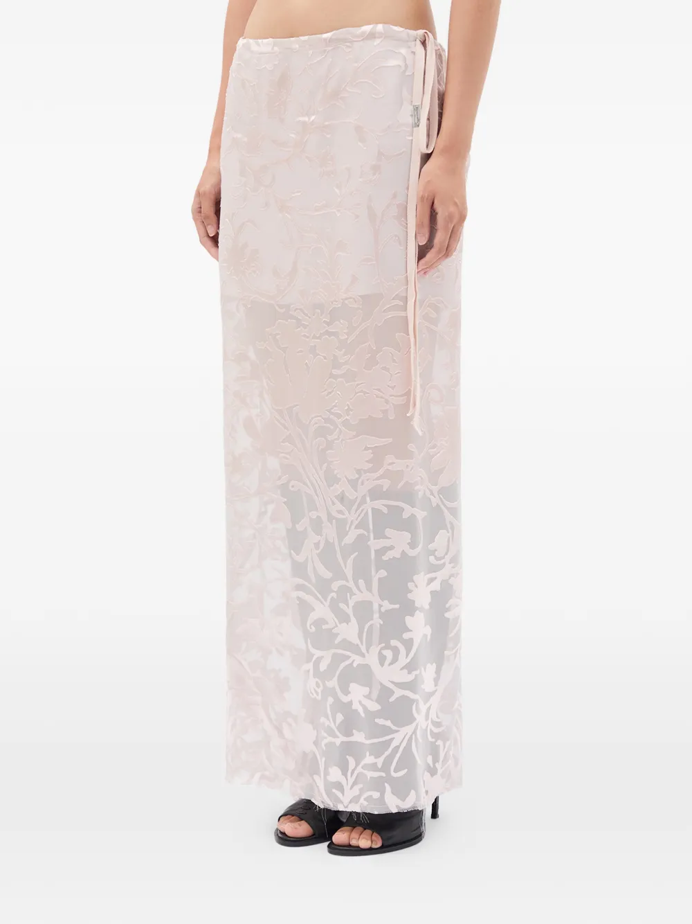  Ann Demeulemeester Eveline Floral Bias Maxi Skirt - Pink 