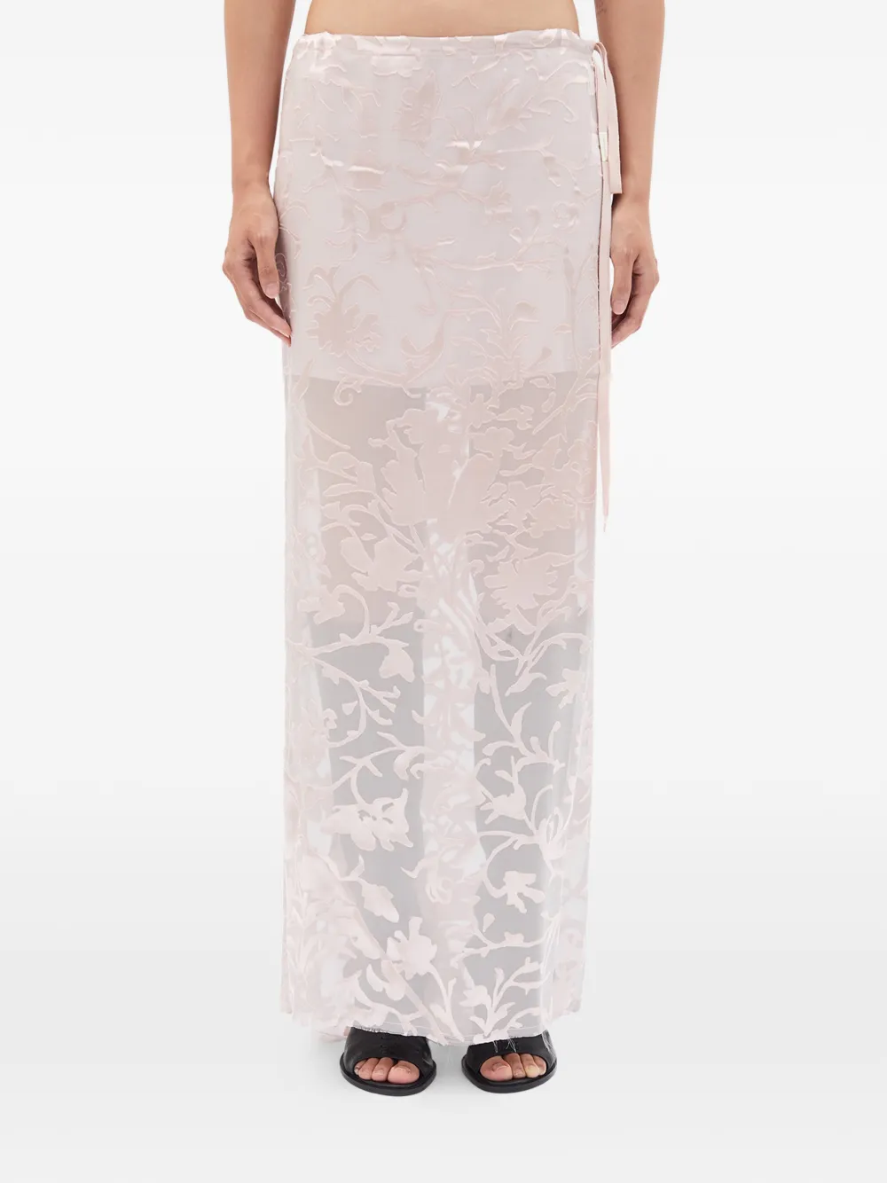 Ann Demeulemeester Eveline floral bias maxi skirt - Rosa