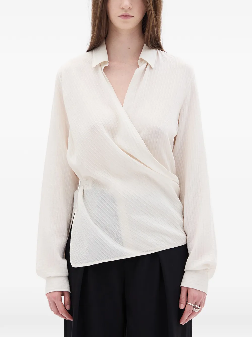 Ann Demeulemeester Alba tie wrap shirt - Toni neutri