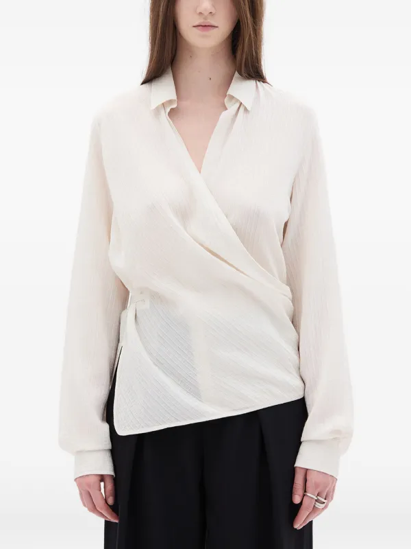 Ann Demeulemeester Alba Tie Wrap Shirt in Neutrals