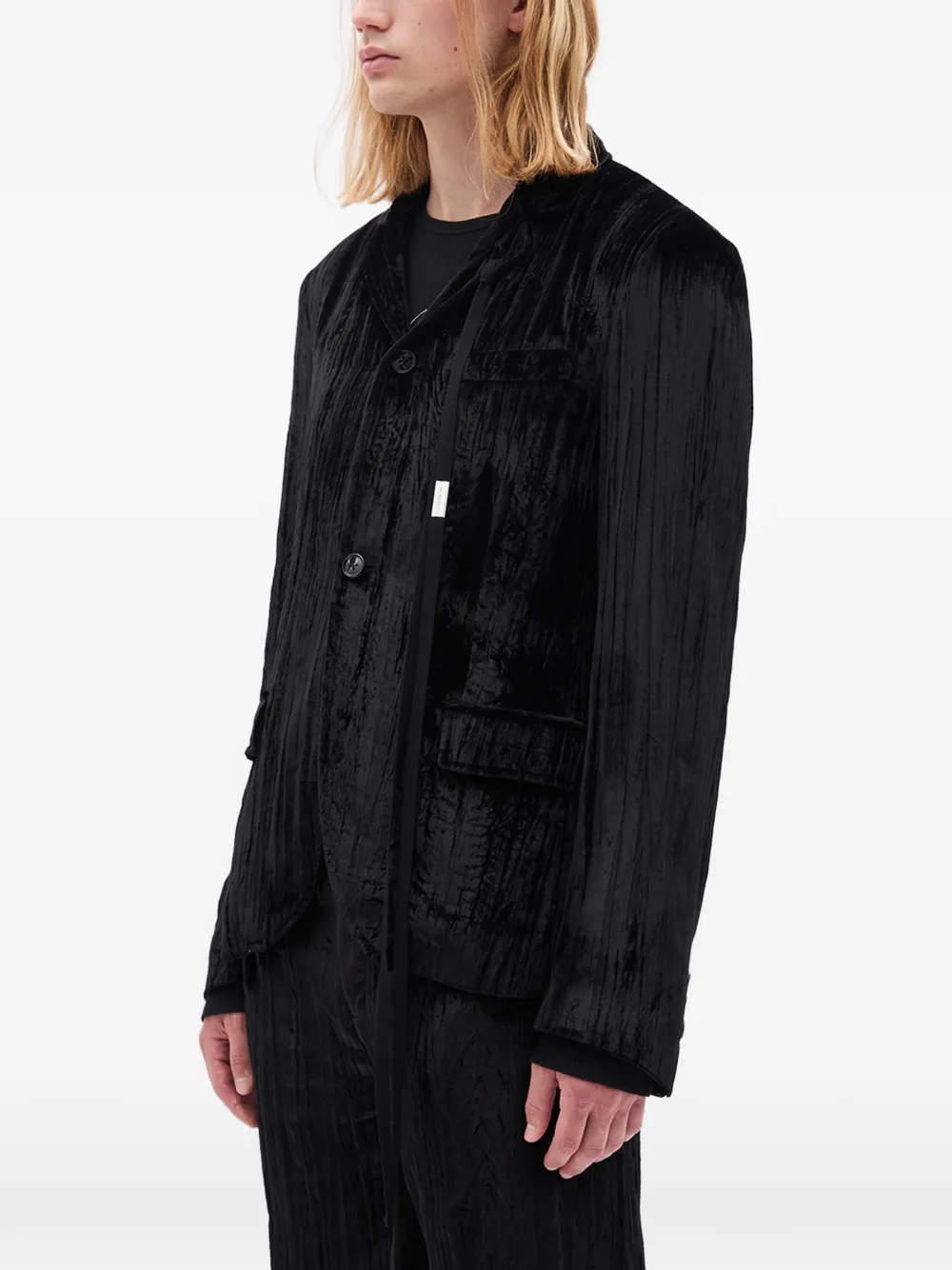  Ann Demeulemeester Lucius Velvet Jacket - Black 