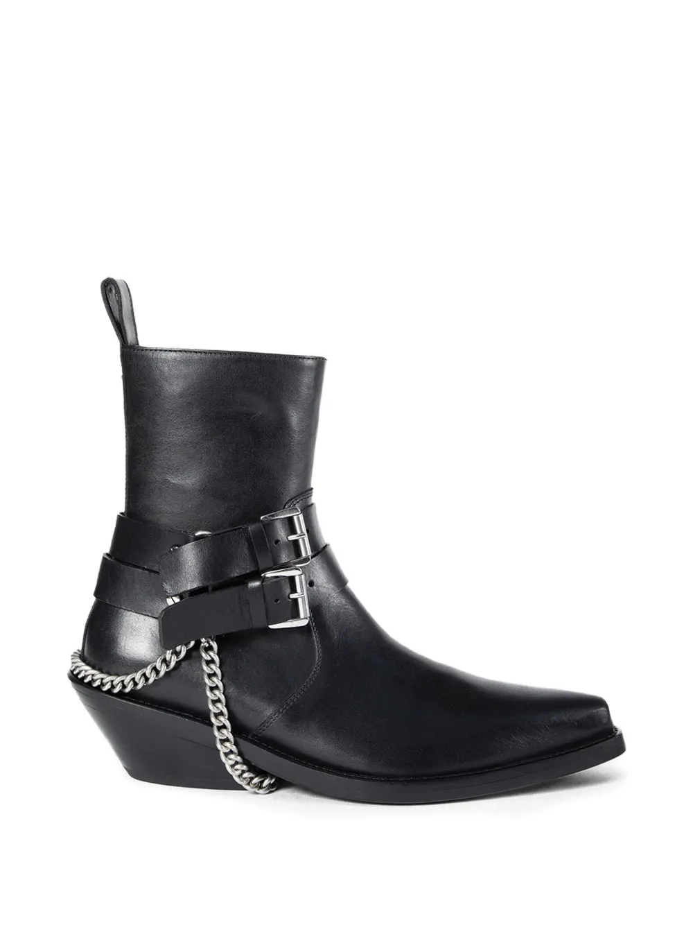 Ann Demeulemeester Kiril Santiago buckle chain leather boots - Nero