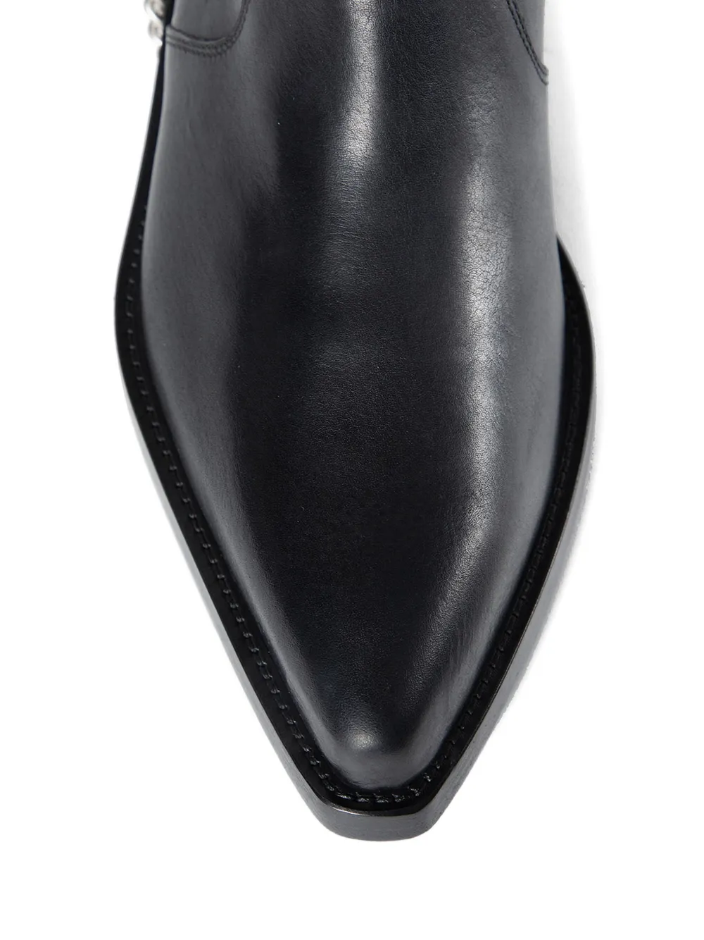 Ann Demeulemeester Kiril Santiago buckle chain leather boots Zwart