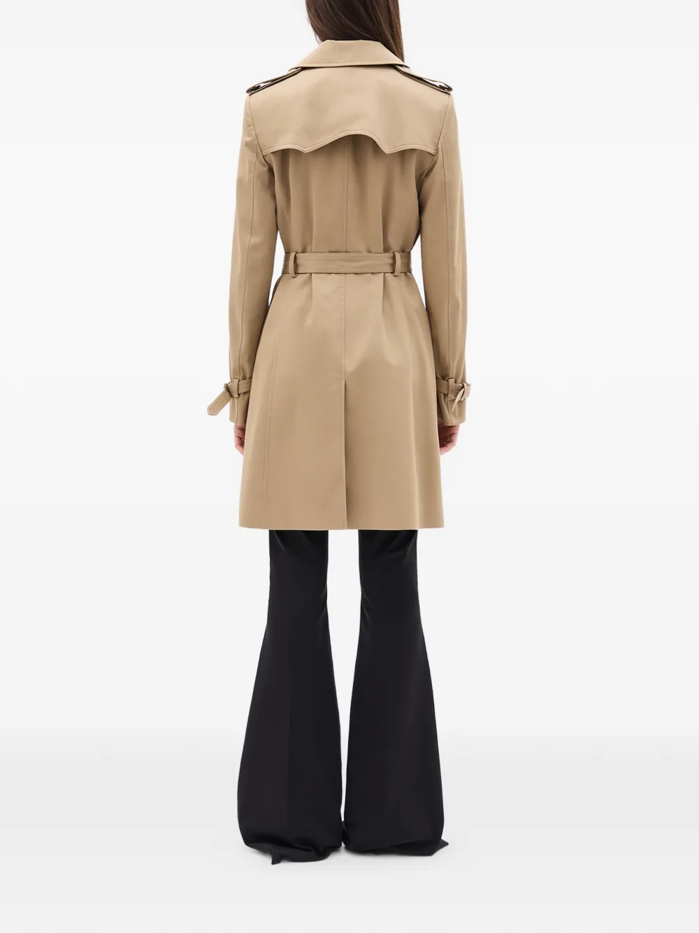 Ann Demeulemeester Trenchcoat met dubbele rij knopen Beige
