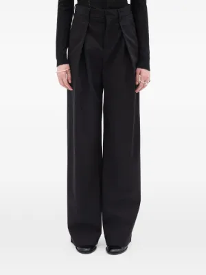 Ann Demeulemeester ブラック スラックス S ANN DEMEULEMEESTER ワイド