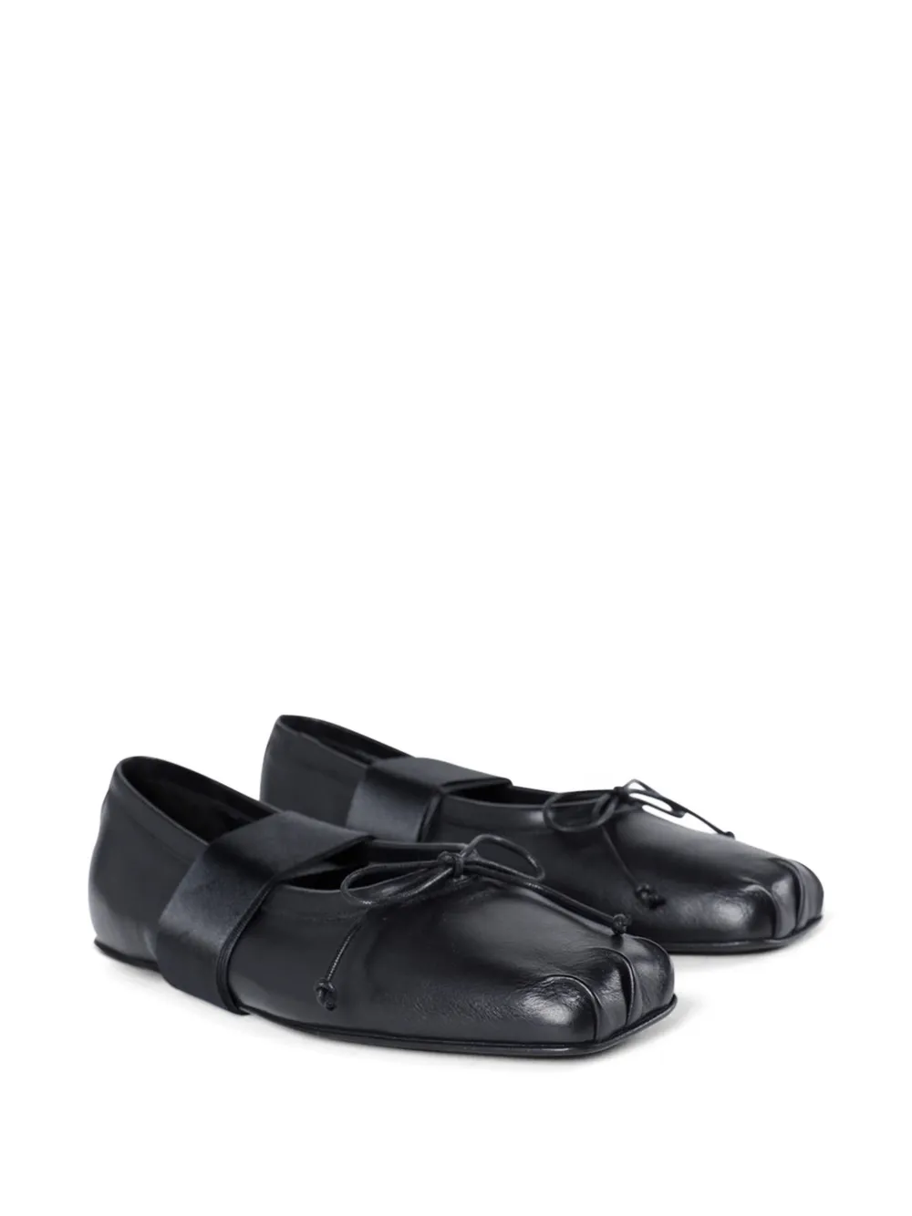 Ann Demeulemeester Paloma ribbon calfskin ballet flats Zwart