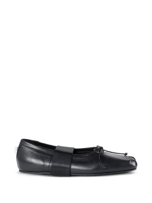 Ann Demeulemeester Paloma Ribbon Calfskin Ballet Flats in Black