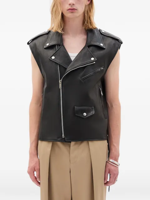 Ann Demeulemeester sleeveless leather biker jacket