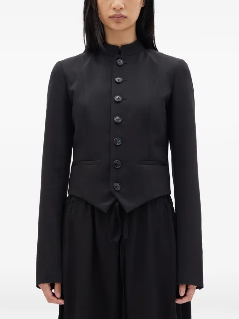 Ann Demeulemeester mandarin-collar buttoned cropped jacket