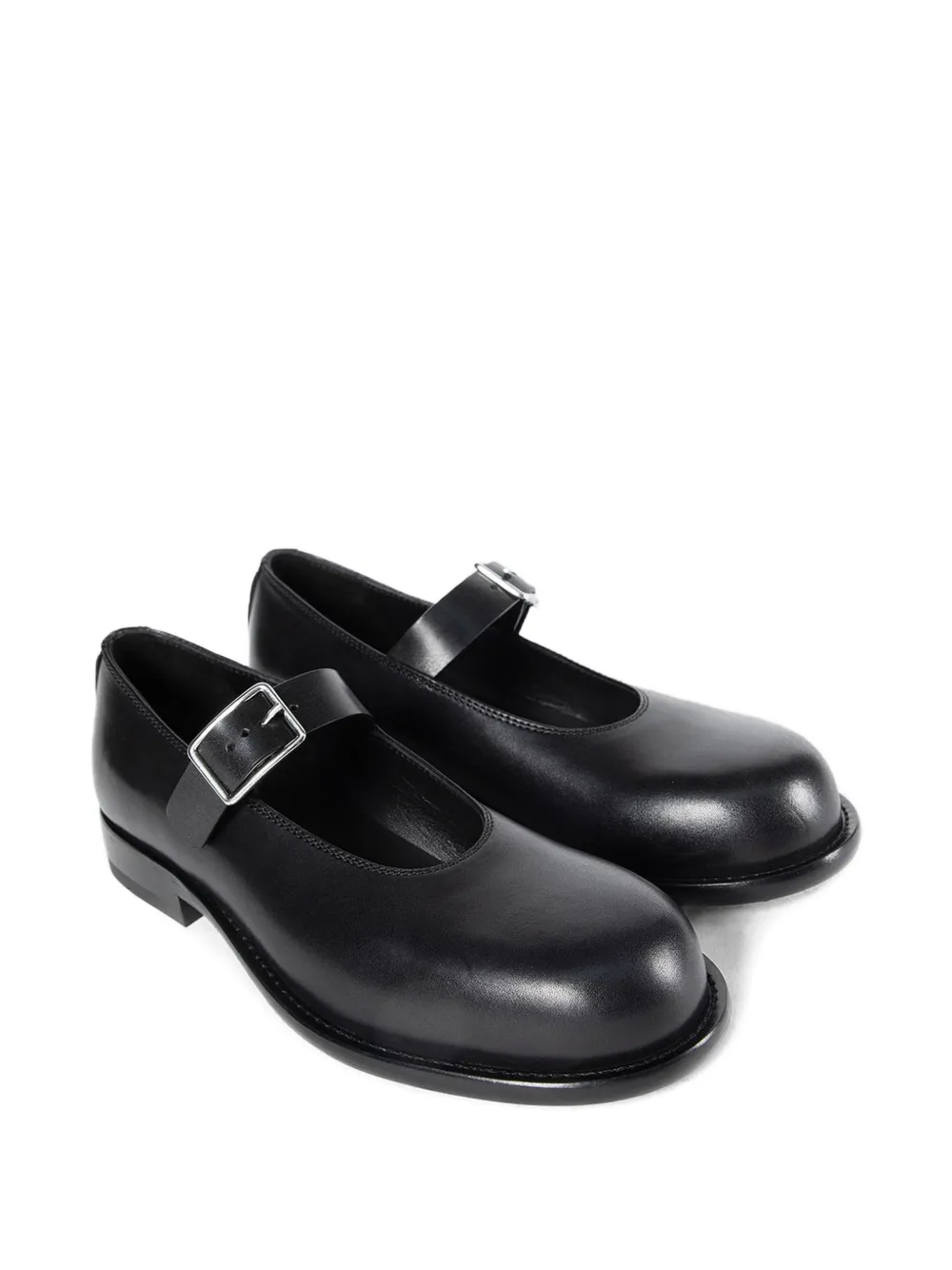 Ann Demeulemeester buckled leather loafers Zwart